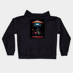 Flying Saucer Over The City UFOs Kids Hoodie